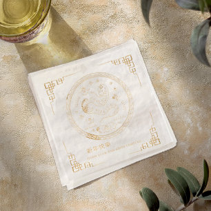 Chinesisches Neujahr Jahr der Schlange Napkins Servietten Mit Folie