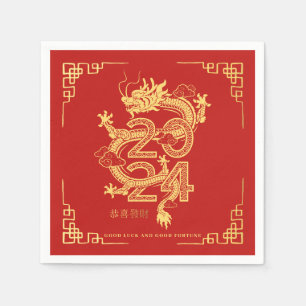 Chinesisches Neujahr   Jahr des Drachen Serviette