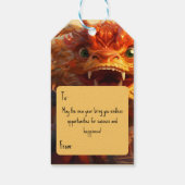 Chinesisches Neujahr mit Holzdrache Geschenkanhänger (Rückseite)