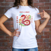Chinesisches Neujahr Modernes Papercut Rotes Kanin T-Shirt