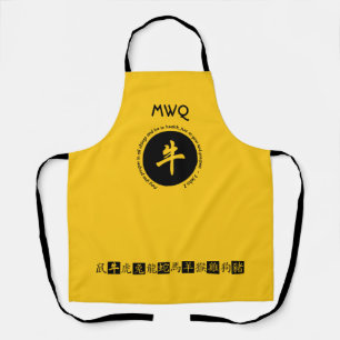 CHINESISCHES NEUJAHR   Monogramm YELLOW   Jahr Ox Schürze