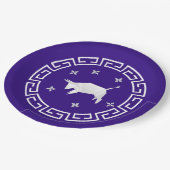 Chinesisches Neujahr Origami Ox & Stars Pappteller (Schrägansicht)