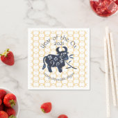 Chinesisches Neujahr Ox Zodiac Animal Minimal 2021 Serviette (Beispiel)