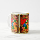 Chinesisches Neujahr Papercut Dragon Green Gold Kaffeetasse (Vorderseite Links)