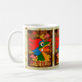Chinesisches Neujahr Papercut Dragon Green Gold Kaffeetasse (Links)