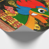 Chinesisches Neujahr Papercut Dragon Wood Green Go Geschenkpapier (Ecke)