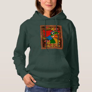 Chinesisches Neujahr Papercut Dragon Wood Red Gold Hoodie