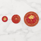 Chinesisches Neujahr - Rabbit Rot/Gold-ID542 Konfetti (Vorderseiten)