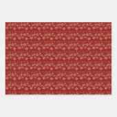 Chinesisches Neujahr Rotes Orientalisches Gold Gol Geschenkpapier Set (Vorderseite)