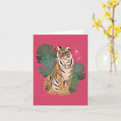 Chinesisches Neujahr Tiger Monstera-Blätter Karte (Gelbe Blume)