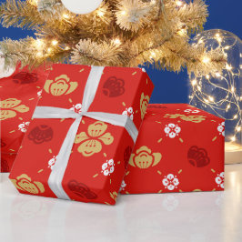 Chinesisches Neujahr Traditionelles Blumenmuster R Geschenkpapier