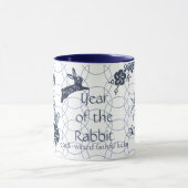 Chinesisches Neujahr von Rabbit Zodiac Blue Artist Tasse (Zentrum)