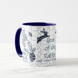 Chinesisches Neujahr von Rabbit Zodiac Blue Artist Tasse
