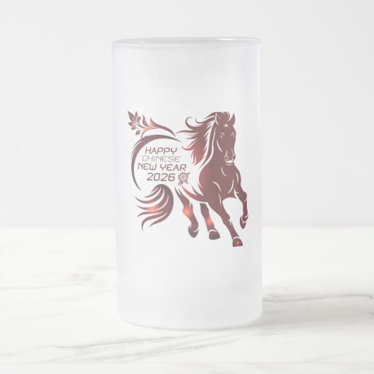 Chinesisches Neujahrs-Bierglas Mattglas Bierglas (Mittel)