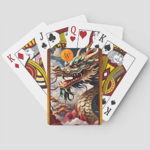 Chinesisches Neujahrs-Drache-Fantasie-Monogramm-PC Spielkarten