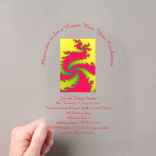 Chinesisches Neujahrs-Drache-Fraktal-Mondneujahr Acryleinladungen
