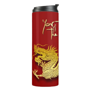Chinesisches Neujahrs-Drache-Zodiakus-Geburtstags- Thermosbecher