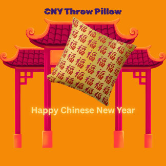 Chinesisches Neujahrs-Glück (富) Zierkissen