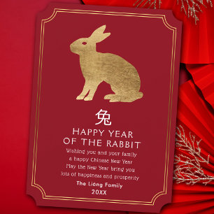 Chinesisches Neujahrs-Hasen-Feiertag Feiertagskarte