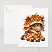 Chinesisches Neujahrs-Pferd 2026 Zodiak Feiertagspostkarte (Vorne/Hinten)