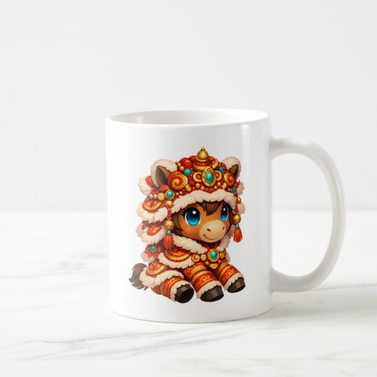 Chinesisches Neujahrs-Pferd 2026 Zodiak Kaffeetasse (Rechts)