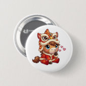 Chinesisches Neujahrs-Pferd 2026 Zodiakus Button (Vorne & Hinten)