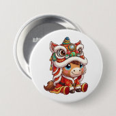 Chinesisches Neujahrs-Pferd 2026 Zodiakus Button (Vorne & Hinten)