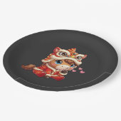 Chinesisches Neujahrs-Pferd 2026 Zodiakus Pappteller (Schrägansicht)