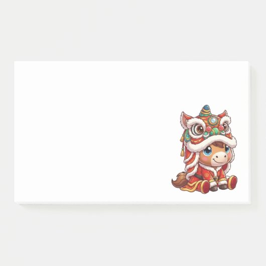 Chinesisches Neujahrs-Pferd 2026 Zodiakus Post-it Klebezettel (Vorderseite)