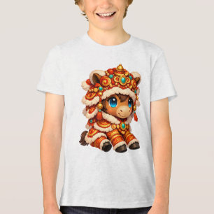 Chinesisches Neujahrs-Pferd 2026 Zodiakus Tri-Blend Shirt