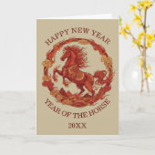 Chinesisches Neujahrs-Pferd Karte (Gelbe Blume)