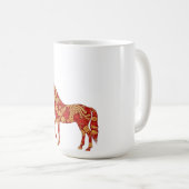 Chinesisches Neujahrs-Pferd mit Drachen und Phönix Kaffeetasse (VorderseiteRechts)