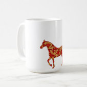 Chinesisches Neujahrs-Pferd mit Drachen und Phönix Kaffeetasse (Vorderseite Links)