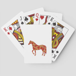 Chinesisches Neujahrs-Pferd mit Drachen und Phönix Spielkarten