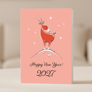 Chinesisches Neujahrs-Schaf 2027 Zodiac-Feiertag Karte