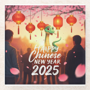 Chinesisches Neujahrs-Schlange Glasuntersetzer