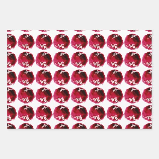 Chinesisches Neujahrsblütenmuster 3SWP Geschenkpapier Set (Vorderseite 3)