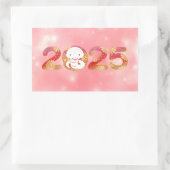 Chinesisches Neujahrsdesign 2025 Rechteckiger Aufkleber (Tasche)