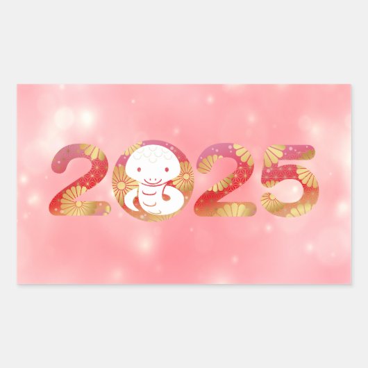 Chinesisches Neujahrsdesign 2025 Rechteckiger Aufkleber (Vorderseite)