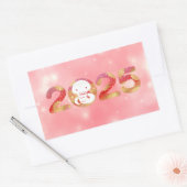 Chinesisches Neujahrsdesign 2025 Rechteckiger Aufkleber (Umschlag)