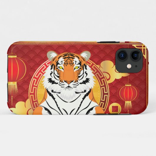 Chinesisches Neujahrsdesign mit Tiger Case-Mate iPhone Hülle (Rückseite (Horizontal))