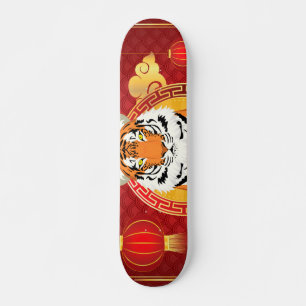 Chinesisches Neujahrsdesign mit Tiger Skateboard