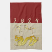 Chinesisches Neujahrsdrachengold-Papier-Schnitt Zo Geschirrtuch (Vertikal)