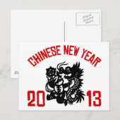 Chinesisches Neujahrsfest 2013 Feiertagspostkarte (Vorne/Hinten)