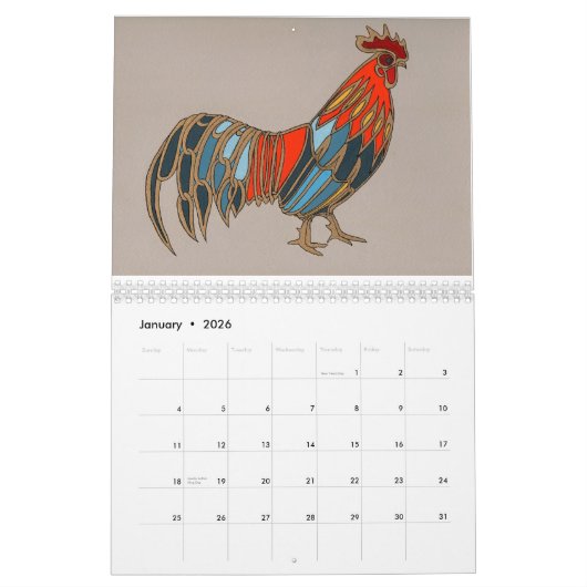 Chinesisches Neujahrsfest 2017-jährig vom Hahn Kalender (Jan 2026)