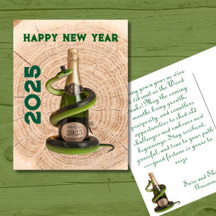 Chinesisches Neujahrsfest 2025 Schlangenmondfeier Feiertagspostkarte