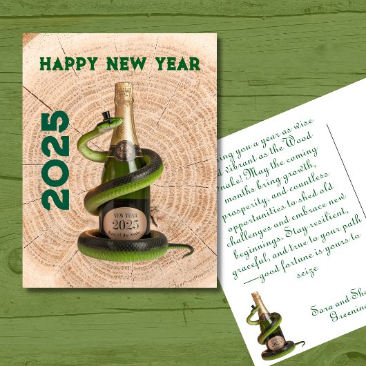 Chinesisches Neujahrsfest 2025 Schlangenmondfeier Feiertagspostkarte