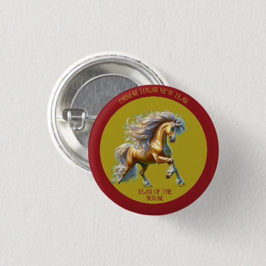Chinesisches Neujahrsfest 2026 Button (Vorne & Hinten)