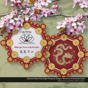 Chinesisches Neujahrsfest 8 Blume Dragon Business Ornament Karte