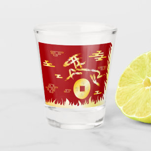 Chinesisches Neujahrsfest des Pferdes 2026 4724 Fe Schnapsglas